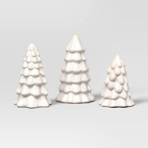 NWT - 3ct Christmas Ceramic White Tree Set Wondershop 5.79”